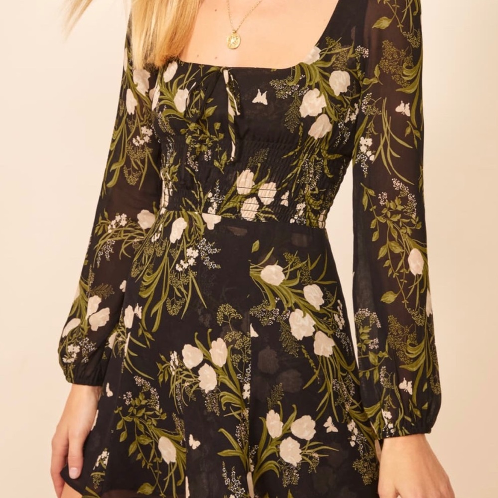 Reformation Wilder Floral Long Sleeve Minidress